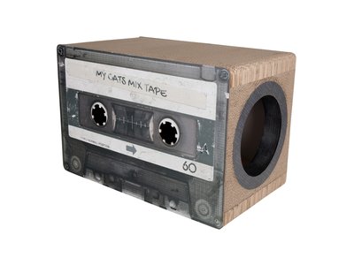 Trendy Retro Krabmeubel van duurzaam karton - District 70 Mixtape - Omkeerbaar in Zwart of Emerald - 54x35x31cm