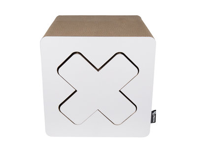 Krabmeubel voor Katten - 2 in 1 - District 70 TREASURE Large - Zwart & Wit 38x38x38cm