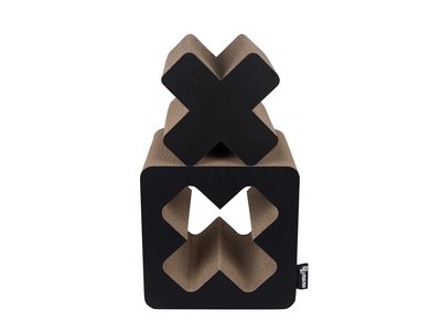 Krabmeubel voor Katten - 2 in 1 - District 70 TREASURE Small - Zwart & Wit 28x28x28cm