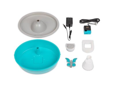 PetSafe Drinkwell® Butterfly Pet Fountain - Drinkfontein voor katten en kleine honden - Met 4 vrijvallende waterstromen of rustige, borrelende stroom - Door het design van alle kanten bereikbaar - 1,5 liter