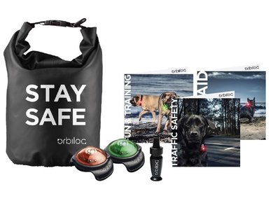 Orbiloc Stay Safe Kit met Dog Dual Safety Light - Dry Bag en veiligheidgidsen - Small of Large