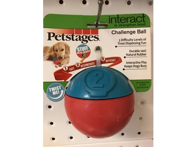 PetStages Challenge Ball - Uitdagende snack bal van 100% natuurlijk rubber met 3 verschillende moeilijkheidsgraden