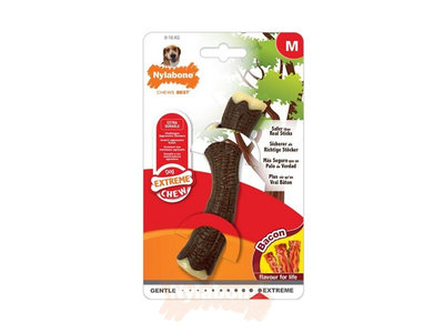 Nylabone Extreme kauwbot houten stok met baconsmaak