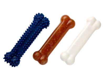 Puppy Starterkit Triopack kauwbotten met kipsmaak voor wisselgebit - Nylabone - Small