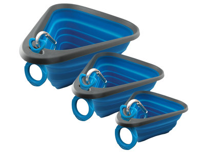 Kurgo Mash & Stash - Opvouwbare / inklapbare drinkbak voor onderweg - Blauw - S / M / L