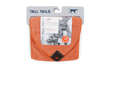 Microvezel Hondenhanddoek om je hond snel af te drogen - Tall Tails Pocket Towel Microvezel - Oranje 25x91cm