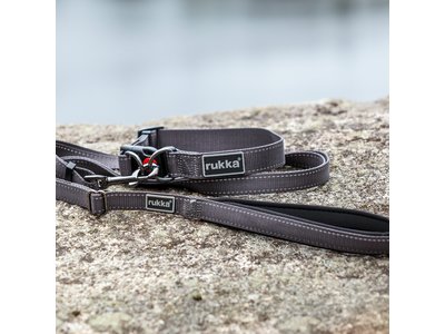 RukkaPets Bliss Leash - Verstelbare hondenriem - X-small, small, medium, large - Grijs, roze, zwart
