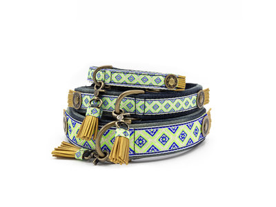 Vegan hondenhalsband Judy Blue met stoer denim