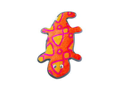 Sterk kauwspeelgoed met onverslaanbare pieper - Outward Hound Invincibles Gecko Red/Orange