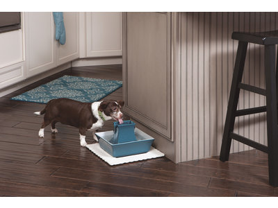 Drinkwell® Pagoda keramieken drinkfontein 2liter met vervangbare filter - Rood of Blauw