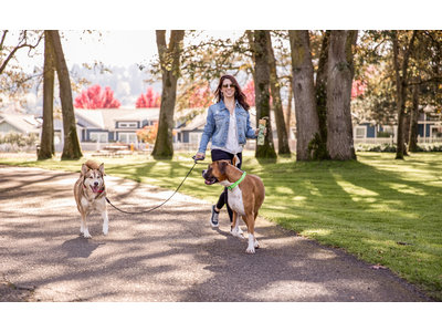 Wigzi Dual Doggie Gel Leash- Dubbele Hondenriem met anti-knoop - Small, Medium/ Large - Gel handvat