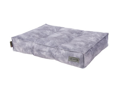 Scruffs Kensington - Stijvol eco-leren hondenkussen - in blauw, bruin, grijs of beige