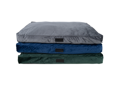 Luxe Velours Hondenkussen in 3 kleuren - District 70 VELURO - Grijs, Groen & Blauw - 100 x 70 cm