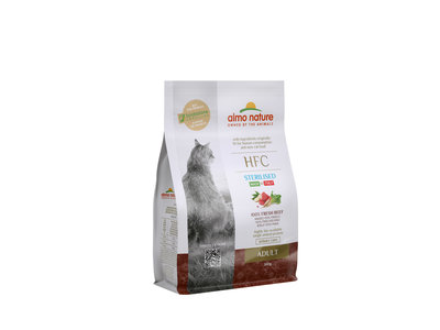Almo Nature - Kat HFC Adult Sterilized brokken voor gecastreerde / gesteriliseerde katten - rund, kip, kabeljauw of zalm - 1,2kg, 300gr