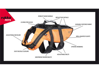 RukkaPets - Zwemvest voor honden - Veilig op de boot - Lichtgewicht Reddingsvest - Verkrijgbaar in XS, S, M, L, XL