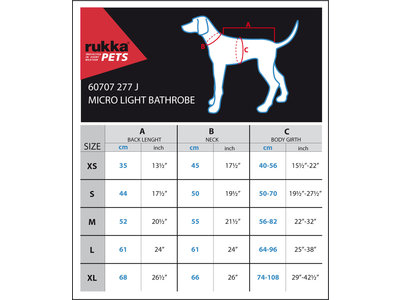 RukkaPets - Badjas voor honden van Microvezel - Sterk absorberend en lichtgewicht - Verkrijgbaar in XS, S, M, L, XL