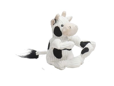 HuggleHounds - Dottie Cow Knottie™ – Hondenknuffel - Sterke Knuffel met Tuffut Technology® - Machine wasbaar - XS/S/L
