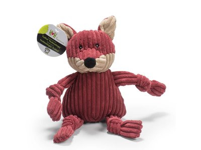 HuggleHounds Sly Fox Knottie™ – Hondenspeelgoed Vos – XS/S/L – Hondenknuffel met Tuffut Technology® - Machine wasbaar