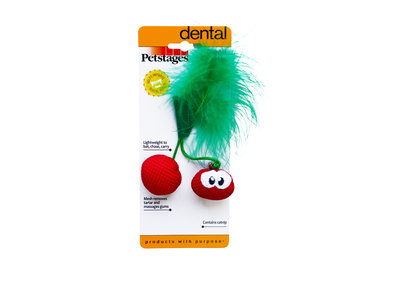 Petstages Dental Cherries - Gebitsverzorgend speelgoed voor katten - Verbetert de mondhygiëne - Bevat Catnip - Kattenkruid