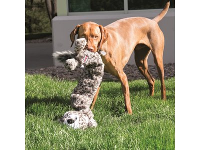 Kong Stretchezz Jumbo Sneeuwluipaard met piepers - Zonder vulling - XL formaat, wel 57,5 cm lang!