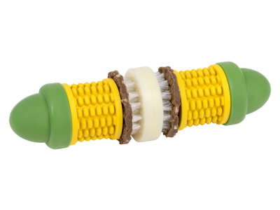 Busy Buddy Corn - Kauwspeelgoed voor honden - Voor een gezond gebit - Vulbaar met rawhide traktatie ringen - Verkrijgbaar in 2 maten
