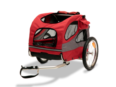 PetSafe Happy Ride™ Aluminium Dog Bicycle Trailer - Hondenfietskar - Lichtgewicht - Medium in de kleur Rood - Large in de kleur Blauw