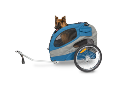 PetSafe Happy Ride™ Aluminium Dog Bicycle Trailer - Hondenfietskar - Lichtgewicht - Medium in de kleur Rood - Large in de kleur Blauw
