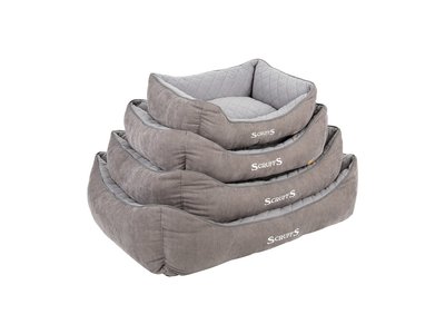Scruffs Thermal Box Bed - Warme Hondenmand voor Koude Dagen met Superzachte Fleece hoes - S/M/L/XL in Grijs, Bruin of Zwart