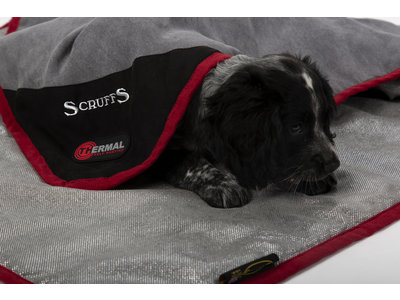Scruffs Thermal Self-Heating Blanket - Warme deken voor Honden - Kleur Bruin/Beige of Zwart/Grijs - 110 x 72,5 cm