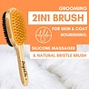 DogsLife DogsLife Bamboo Brush & Bag - Dubbelzijdige hondenborstel - Siliconen massageborstel en zachte haarborstel - Voor een stralende vacht DogsLife DogsLife Bamboo Brush & Bag - Dubbelzijdige hondenborstel - Siliconen massageborstel en zachte haarborstel - Voor een stralende vacht