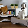 myKotty myKotty Lui - Design kartonnen krabmeubel - Wit, grijs, bruin, zwart - 75x25x25cm myKotty myKotty Lui - Design kartonnen krabmeubel - Wit, grijs, bruin, zwart - 75x25x25cm