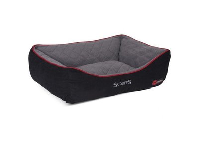 Scruffs Thermal Box Bed - Warme Hondenmand voor Koude Dagen met Superzachte Fleece hoes - S/M/L/XL in Grijs, Bruin of Zwart