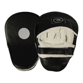 FITNESS MAD Curved Leather Hook & Jab Pads Lederen gebogen Hook & Jab pad Zwart Wit