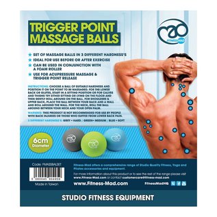 FITNESS MAD Set de 3 balles Trigger Point Massage Lacrosse