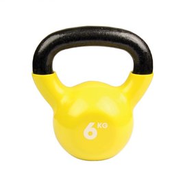 FITNESS MAD Gietijzeren Kettlebell vinyl coating (6 kg) Geel