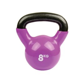 FITNESS MAD Gietijzeren Kettlebell vinyl coating (8 kg) Paars