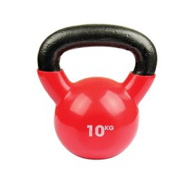 FITNESS MAD Gietijzeren Kettlebell vinyl coating (10 kg) Licht rood