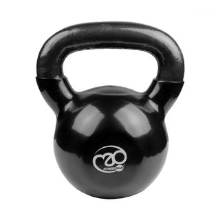 FITNESS MAD Gietijzeren Kettlebell met vinyl coating (24 kg) Zwart