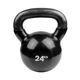 FITNESS MAD Gietijzeren Kettlebell vinyl coating (24 kg) Zwart