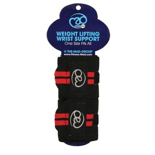 FITNESS MAD Weight lifting wrist support wrap Velcro closing 8x39cm Zwart