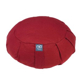 FITNESS MAD Pleated Round Zafu 100% katoen boekweitdop vulling 35x18cm 2.5kg Bordeaux Rood