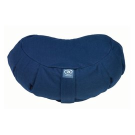 FITNESS MAD Pleated Crescent Zafu 100% katoen boekweitdop vulling 43x30 cm 18 cm achter 11cm voor 2.5kg Blauw