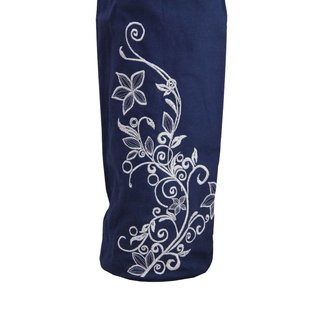 FITNESS MAD Sac pour tapis de Yoga Wildflower 63 x 14.5cm 100% coton bleu