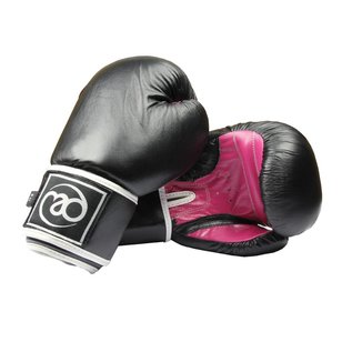 FITNESS MAD Women Leather Sparring Gloves Kick Black pink