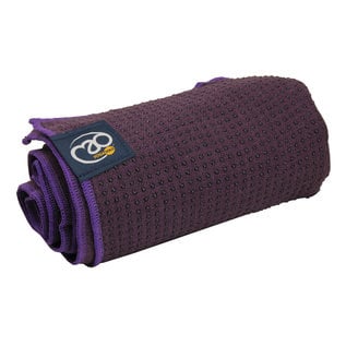FITNESS MAD Fitness Mad Yoga mat handdoek anti slip 183cm Paars Grip Dot Yoga Mat Towel 183x60 cm met siliconen grip dots (phthalate vrij) ideaal voor studio of op reis