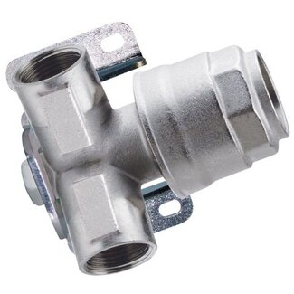 Infinity KOPPELING MET WANDSTEUN | Ø 20 mm t/m 25 mm | 2-WEG KNIE 1/2"