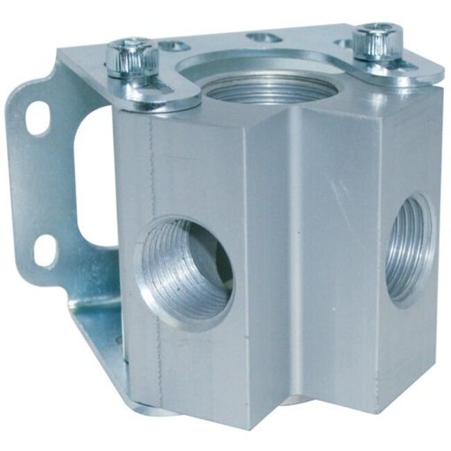 VERDEELBLOK MET WANDSTEUN | IN 1/2" | 3/4" - UIT 2 x 1/2"