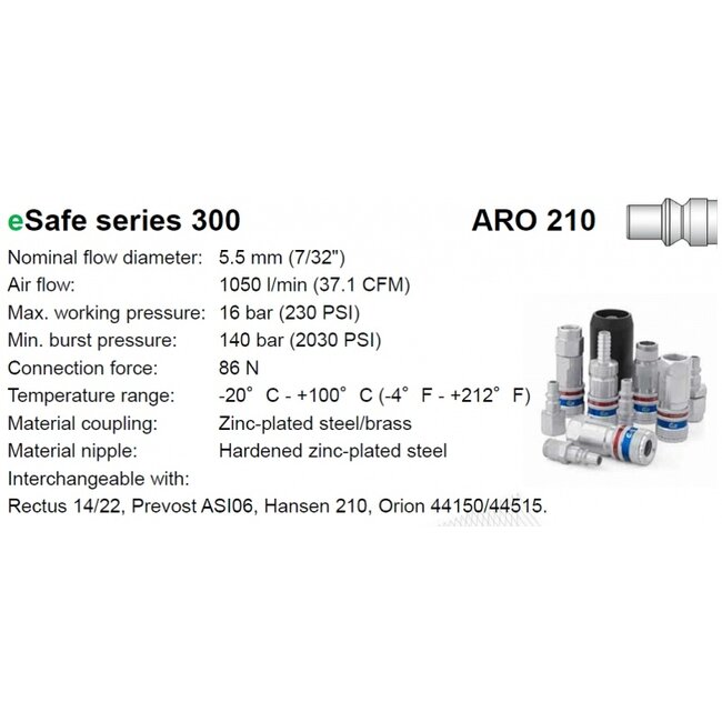 ORION PROFIEL DN5.5 | Snelkoppeling 300 eSafe met BU-draad BSPT