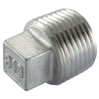HAITIMA RVS FITWERK - RVS AISI-316 - PLUG - HOL/VIERKANT - BSPT MALE