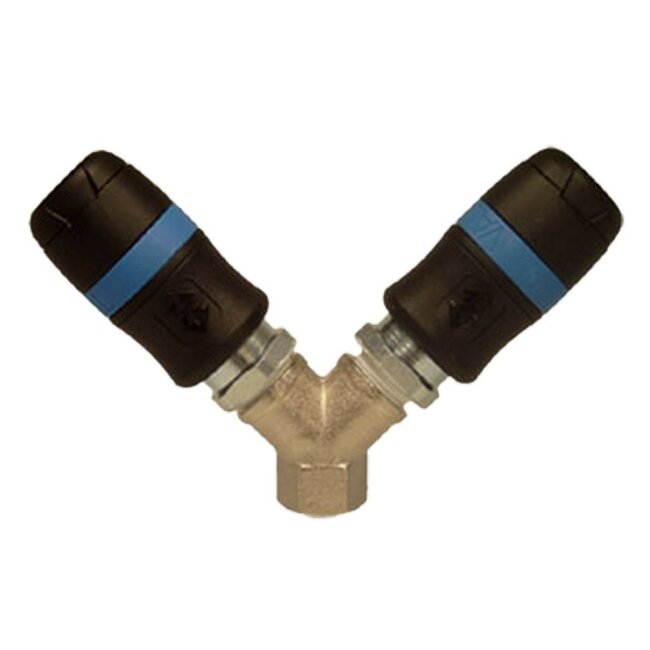 SNELKOPPELING BLAUW ISG06 Y-STUK MET BINNEN DRAAD